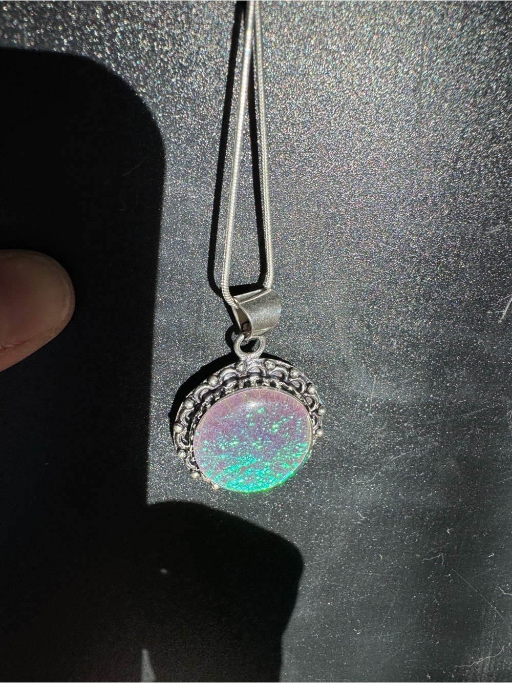 Triplet Opal .925 sterling silver necklace - Picture 8 of 8